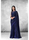 Blue Colour Designer Georgette Party Wear Heavy Worked Saree 2108
